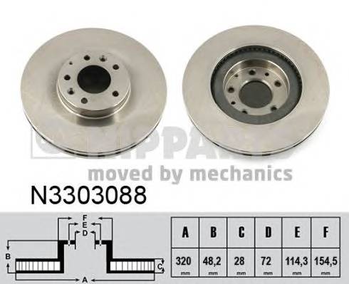 NIPPARTS N3303088 Тормозной диск