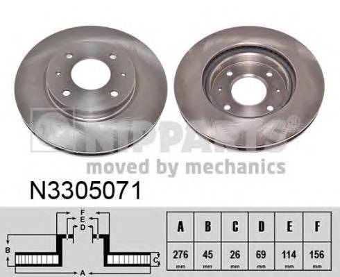 NIPPARTS N3305071 Тормозной диск