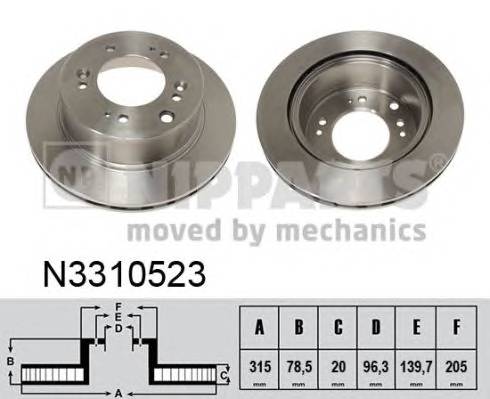 NIPPARTS N3310523 Тормозной диск