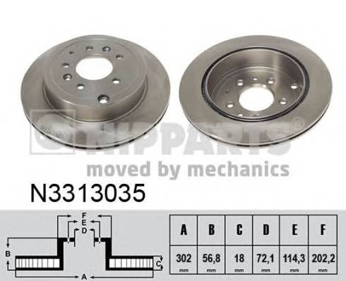 NIPPARTS N3313035 Тормозной диск