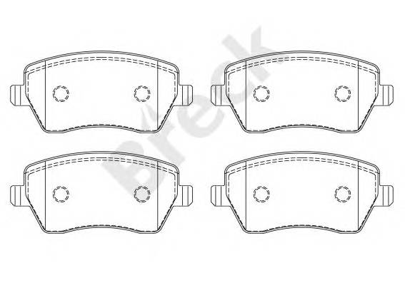 BRECK 23973 00 702 00 Комплект гальмівних колодок,