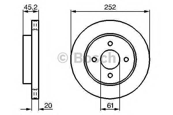 BOSCH 0 986 479 238 Тормозной диск