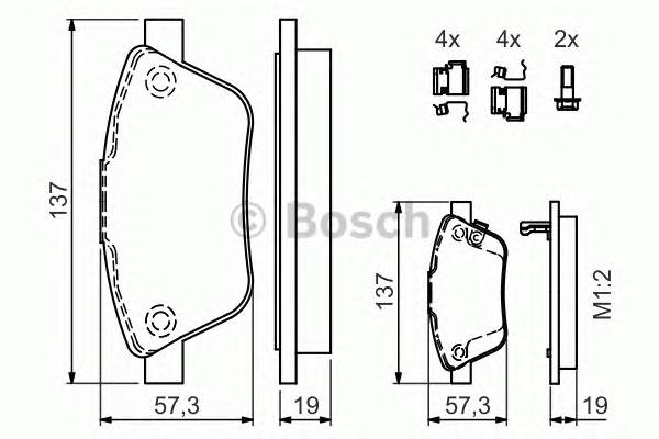 BOSCH 0 986 494 157 Комплект тормозных колодок,