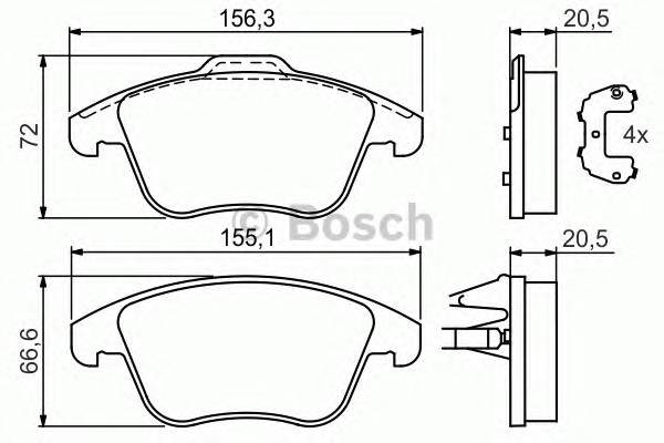 BOSCH 0 986 494 169 Комплект гальмівних колодок,