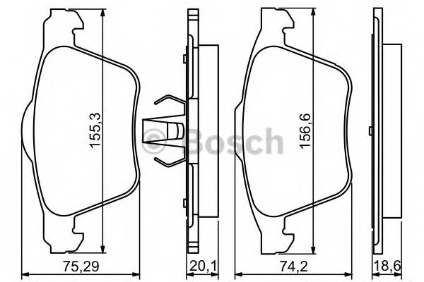 BOSCH 0 986 494 245 Комплект тормозных колодок,