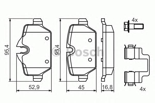 BOSCH 0 986 494 269 Комплект гальмівних колодок,