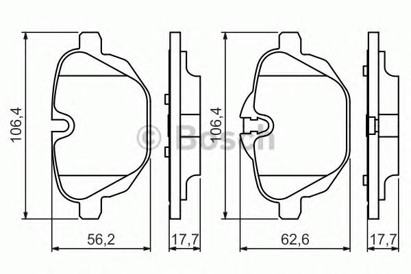 BOSCH 0 986 494 432 Комплект тормозных колодок,