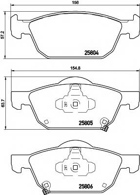 TEXTAR 2580401 Гальмiвнi колодки, к-кт.