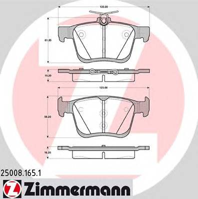 ZIMMERMANN 25008.165.1 Комплект гальмівних колодок,