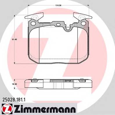 ZIMMERMANN 250281811 KLOCKI HAMULCOWE. BMW