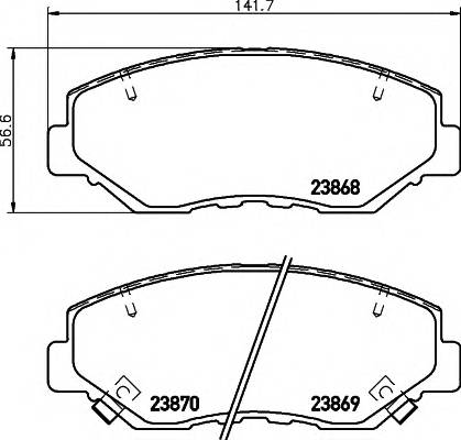 HELLA 8DB 355 010-231 Комплект гальмівних колодок,