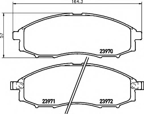 HELLA 8DB 355 010-671 Комплект гальмівних колодок,