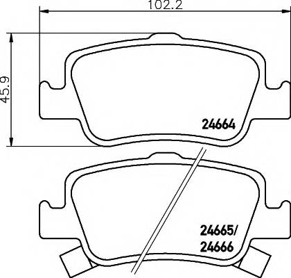 HELLA 8DB 355 013-571 Комплект гальмівних колодок,