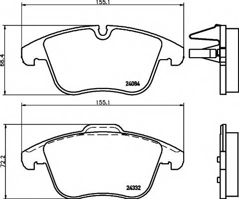 HELLA 8DB 355 013-731 Комплект тормозных колодок,