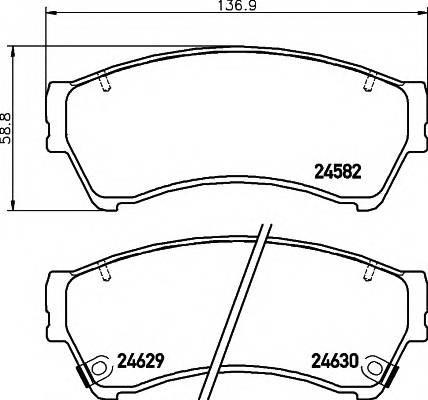 HELLA 8DB 355 013-761 Комплект гальмівних колодок,