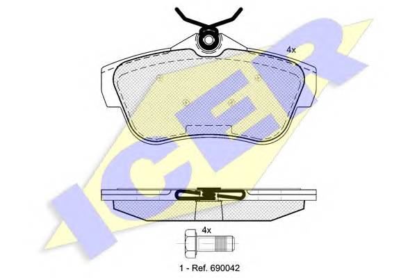 ICER 141823 Комплект тормозных колодок,