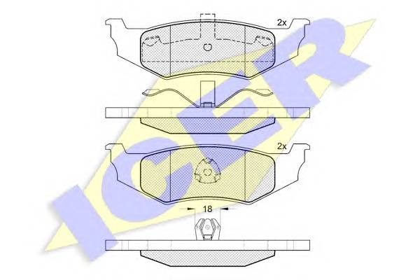 ICER 181114 Комплект тормозных колодок,