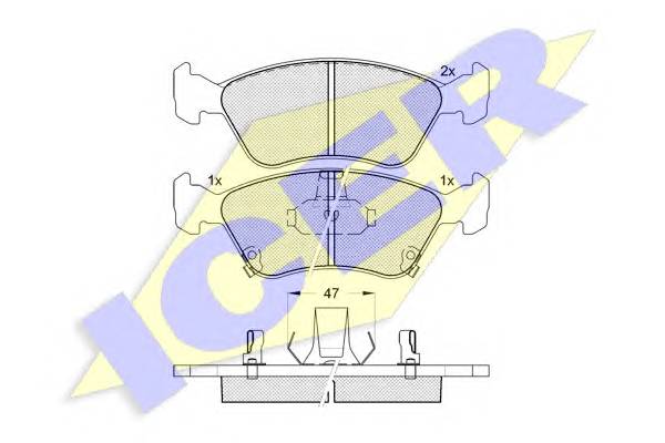 ICER 181235 Комплект тормозных колодок,