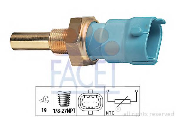 FACET 7.3263 Датчик, температура масла;