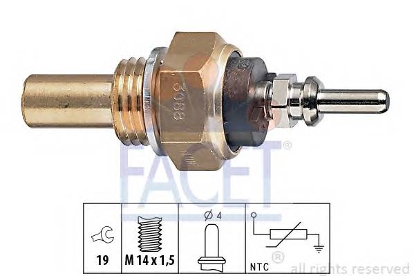 FACET 7.3088 Датчик, температура олії;