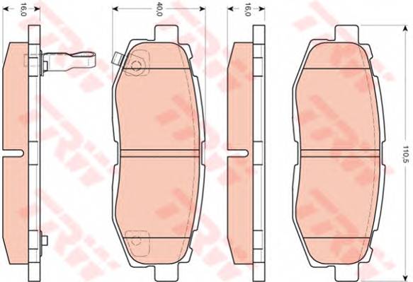 TRW GDB3442 Комплект гальмівних колодок,