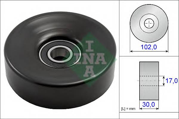 INA 531 0831 10 Натяжний ролик, полікліновий