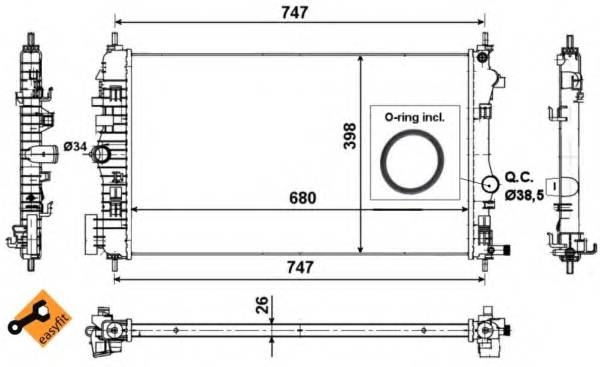 NRF 53776 Радиатор, охлаждение двигателя