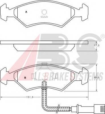 A.B.S. 36485 Комплект тормозных колодок,