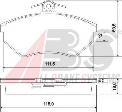 A.B.S. 36789 Комплект тормозных колодок,