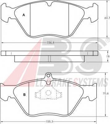 A.B.S. 36805 Комплект тормозных колодок,