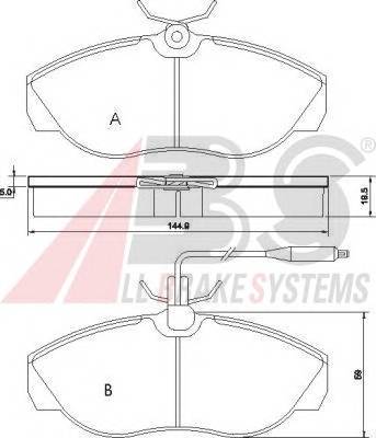 A.B.S. 36883 Комплект тормозных колодок,