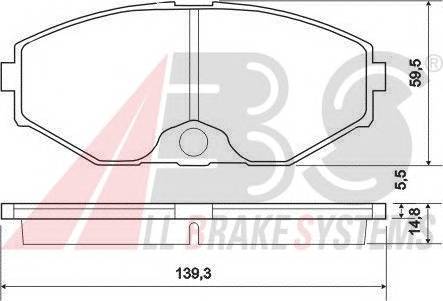 A.B.S. 37161 Комплект тормозных колодок,