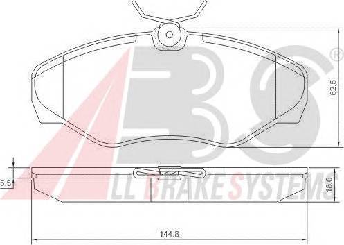 A.B.S. 37287 Комплект тормозных колодок,