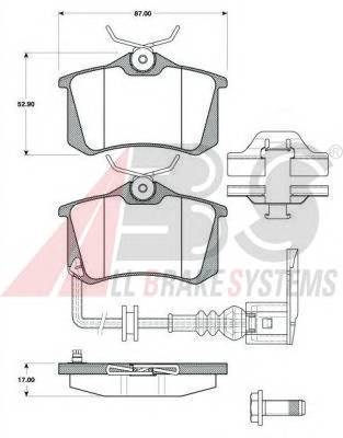 A.B.S. 37334 Комплект тормозных колодок,