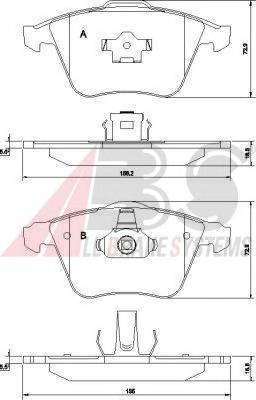 A.B.S. 37464 Комплект гальмівних колодок,