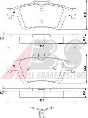 A.B.S. 37477 Комплект тормозных колодок,