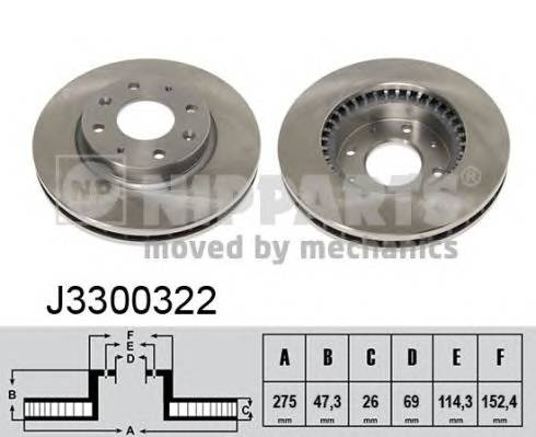 NIPPARTS J3300322 Тормозной диск