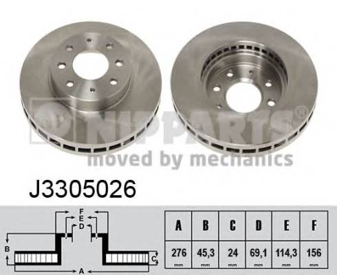 NIPPARTS J3305026 Тормозной диск