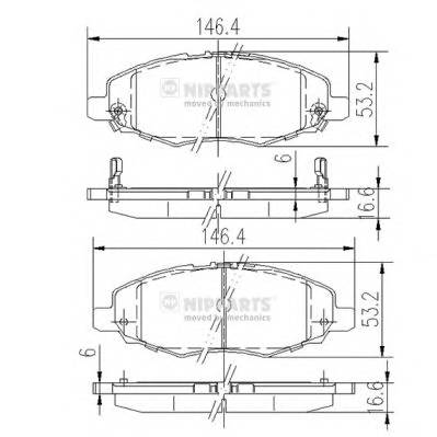 NIPPARTS J3602108 Комплект гальмівних колодок,