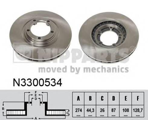 NIPPARTS N3300534 Тормозной диск