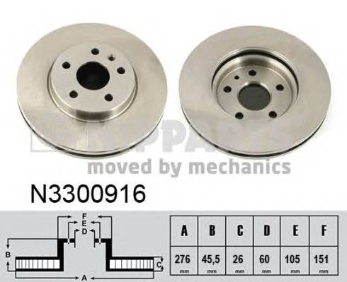 NIPPARTS N3300916 Тормозной диск