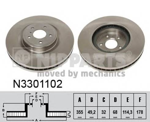 NIPPARTS N3301102 Гальмівний диск