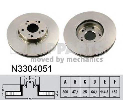 NIPPARTS N3304051 Гальмівний диск