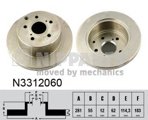 NIPPARTS N3312060 Гальмівний диск