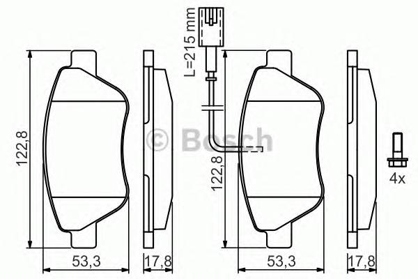 BOSCH 0 986 424 597 Комплект гальмівних колодок,