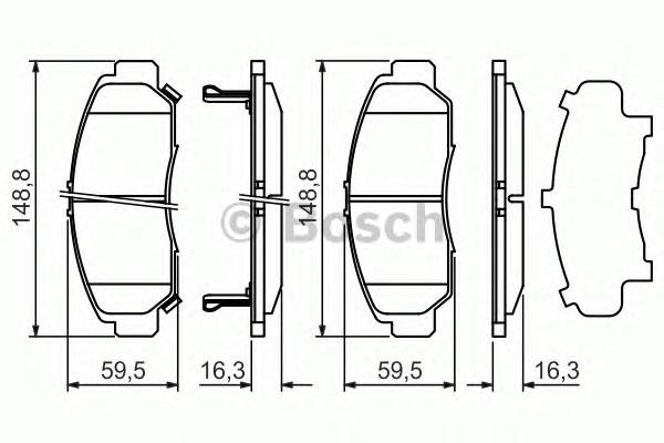 BOSCH 0 986 424 722 Комплект гальмівних колодок,