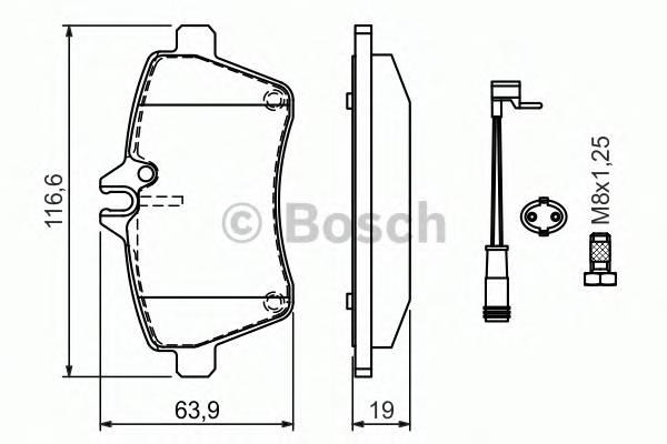 BOSCH 0 986 494 087 Комплект гальмівних колодок,