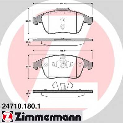 ZIMMERMANN 24710.180.1 Комплект тормозных колодок,