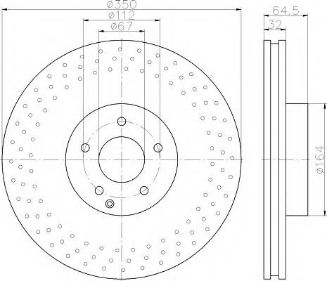 HELLA 8DD 355 115-401 Гальмівний диск