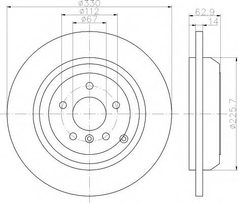 HELLA 8DD 355 113-211 Тормозной диск